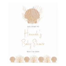 Affiche de bienvenue Baby shower Ocean Shell