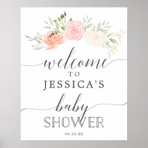 Affiche de bienvenue Baby shower Pastel Blush