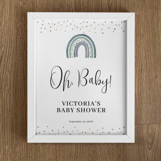 Affiche de bienvenue Baby shower Rainbow Boy (Créateur téléchargé)