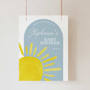 Affiche de bienvenue Baby shower Sun Sunshine Boy
