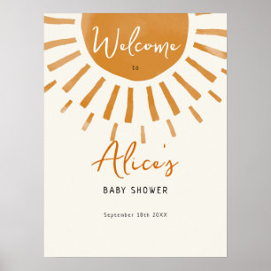 Affiche de bienvenue Baby shower Sunshine Boho