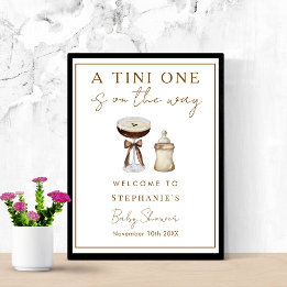 Affiche de bienvenue Baby shower Tini Espresso Mar