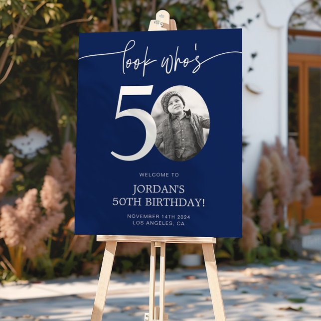 Affiche de bienvenue bleue 50e anniversaire | Rega (Créateur téléchargé)
