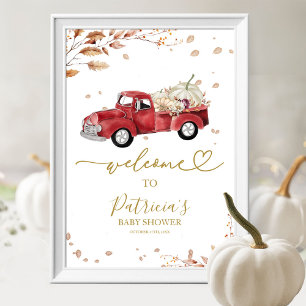 Affiche de bienvenue citrouille Baby shower d'auto