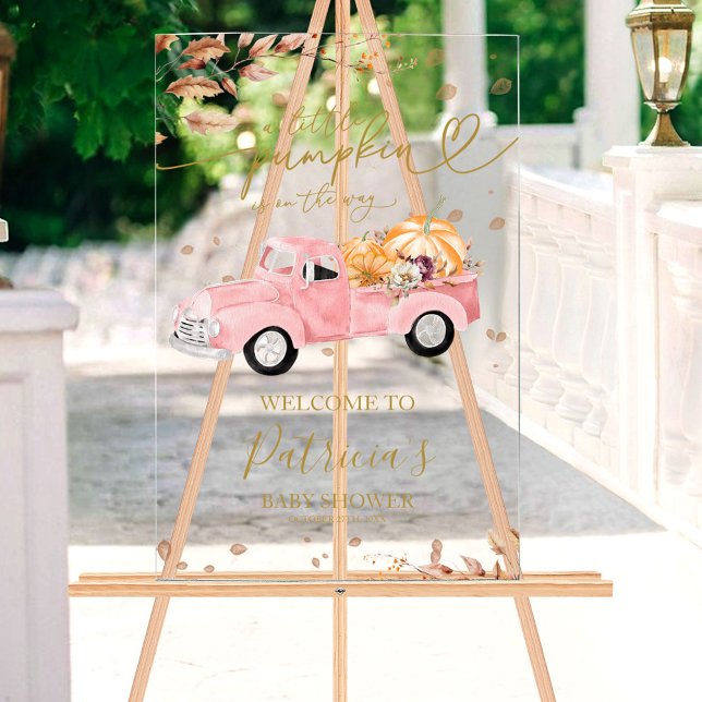 Affiche de bienvenue citrouille Baby shower d'auto (Créateur téléchargé)