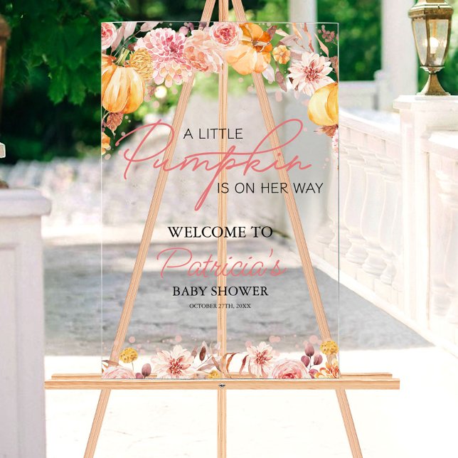 Affiche de bienvenue citrouille Baby shower d'auto (Créateur téléchargé)