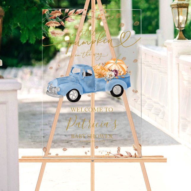 Affiche de bienvenue citrouille Baby shower d'auto (Créateur téléchargé)