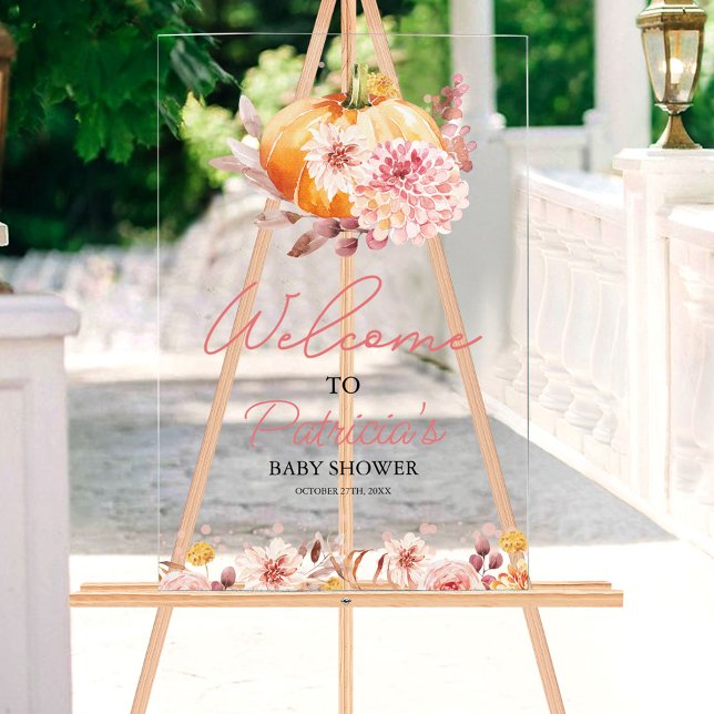 Affiche de bienvenue citrouille Baby shower d'auto (Créateur téléchargé)