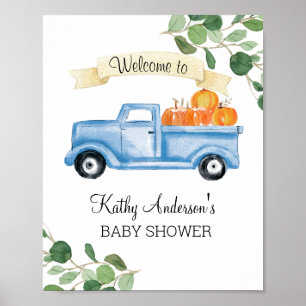 Affiche de bienvenue Citrouille de Baby shower de
