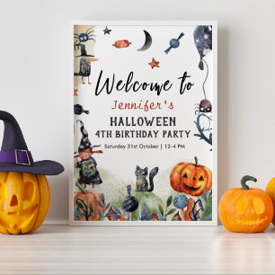 Affiche de bienvenue d'Anniversaire de enfant d'aq