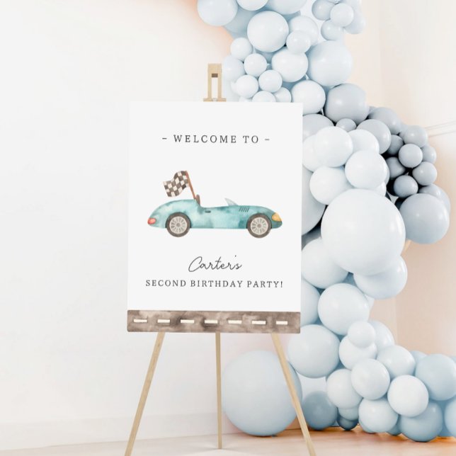 Affiche de bienvenue d'anniversaire de voiture de  (Créateur téléchargé)