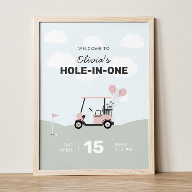 Affiche de bienvenue d'anniversaire du golf de tro (Créateur téléchargé)
