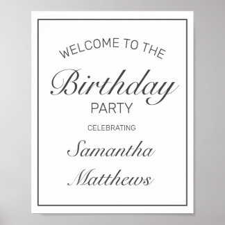 Affiche de bienvenue d'anniversaire minimaliste mo