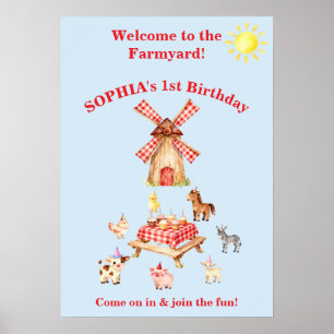Affiche de bienvenue d'anniversaire pour les anima
