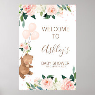 Affiche de bienvenue de Baby shower à balloon à ou