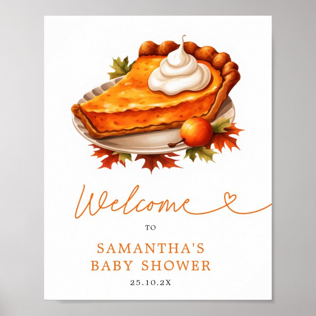 Affiche de bienvenue de Baby shower d'automne du C (Devant)
