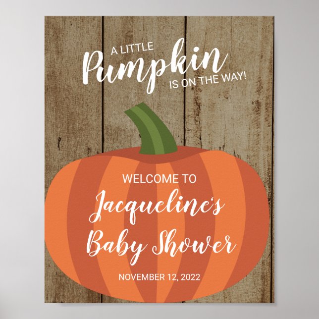 Affiche de bienvenue de Baby shower d'automne du C (Devant)