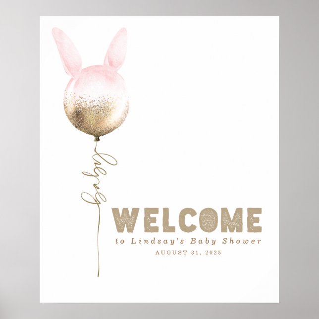 Affiche de bienvenue de Baby shower de ballon de l (Devant)