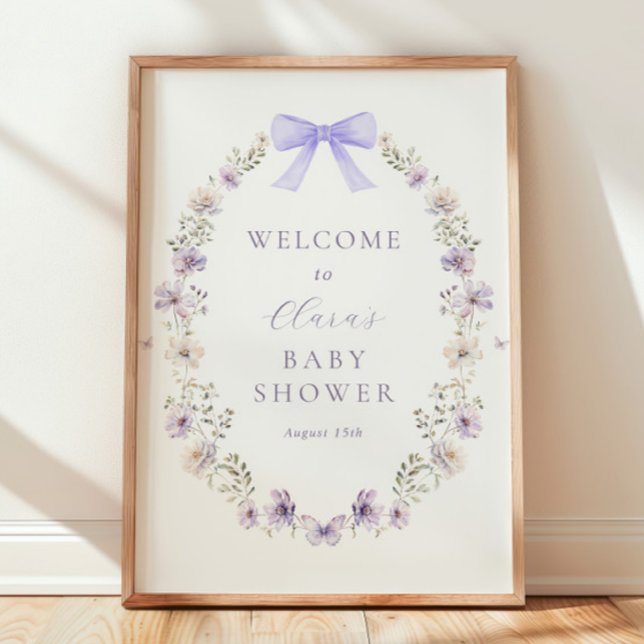 Affiche de bienvenue de Baby shower de Bow Fleur s (Créateur téléchargé)