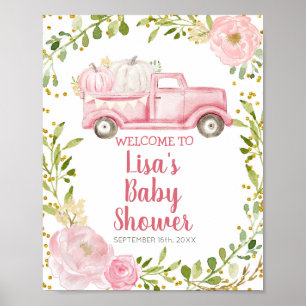 Affiche de bienvenue de Baby shower de camion Citr