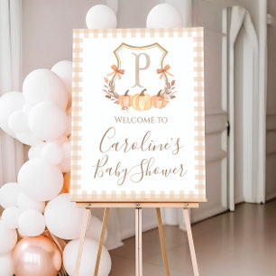 Affiche de bienvenue de Baby shower de crête Citro