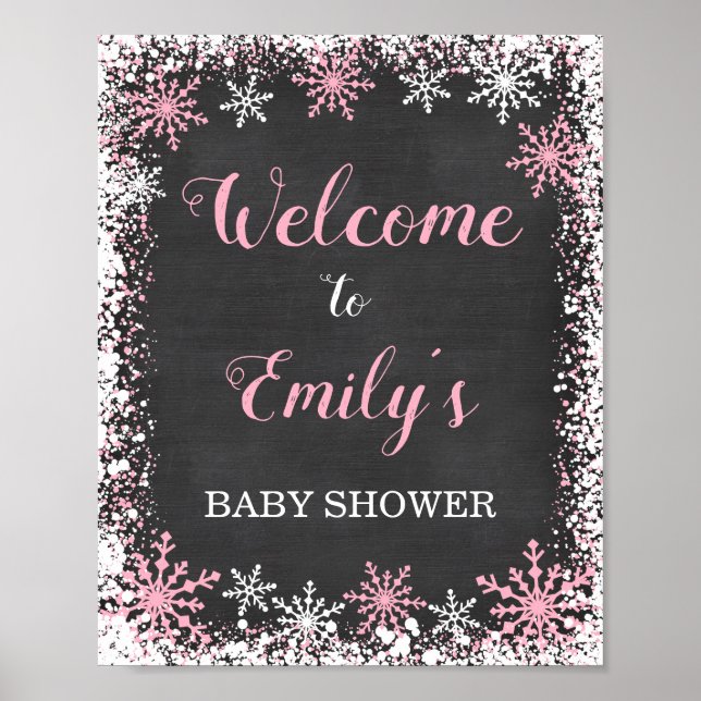 Affiche de bienvenue de Baby shower de Fille de Fl (Devant)