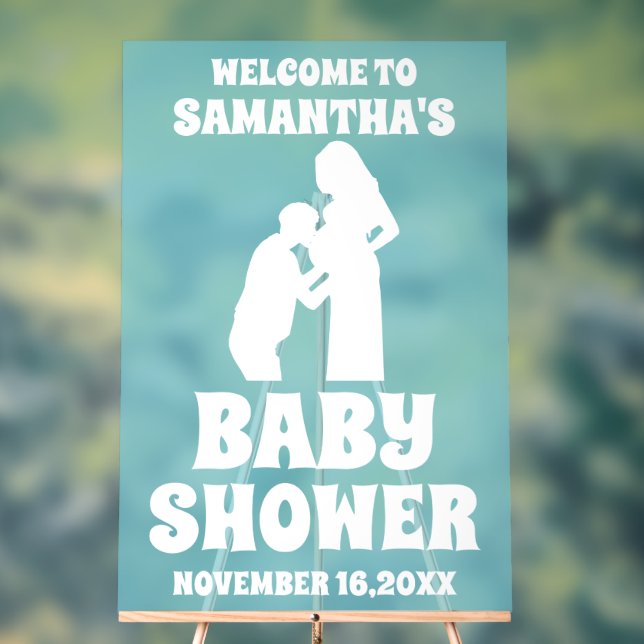 Affiche de bienvenue de Baby shower de garçon en a (Neutre)