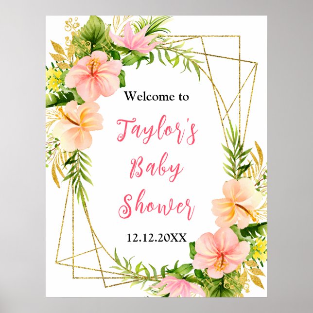 Affiche de bienvenue de Baby shower de la jungle t (Devant)
