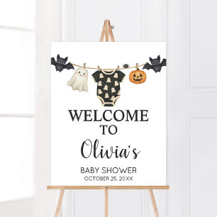 Affiche de bienvenue de Baby shower de la ligne de