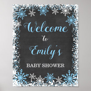 Affiche de bienvenue de Baby shower de Snowflake B