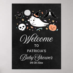 Affiche de bienvenue de Baby shower d'Halloween Gh