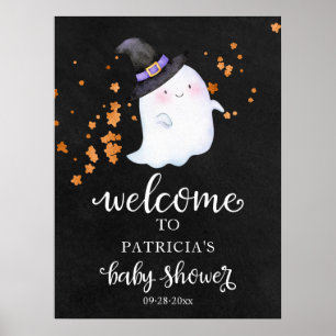 Affiche de bienvenue de Baby shower d'Halloween Gh