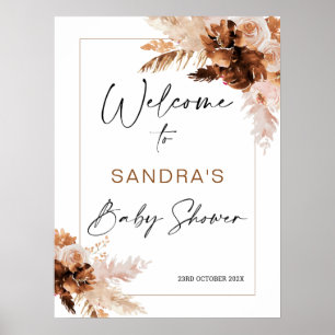 Affiche de bienvenue de Baby shower en laiton Boho