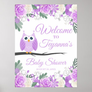 Affiche de bienvenue de Baby shower Floral de Chou