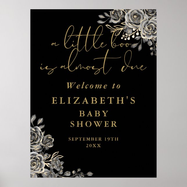 Affiche de bienvenue de Baby shower gothique Littl (Devant)