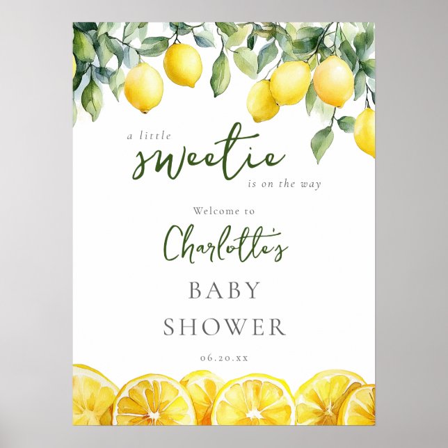 Affiche de bienvenue de Baby shower Little Sweetie (Devant)