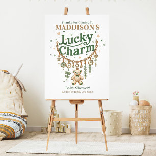 Affiche de bienvenue de Baby shower Lucky Charm Br