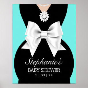 Affiche de bienvenue de Baby shower moderne Aqua T