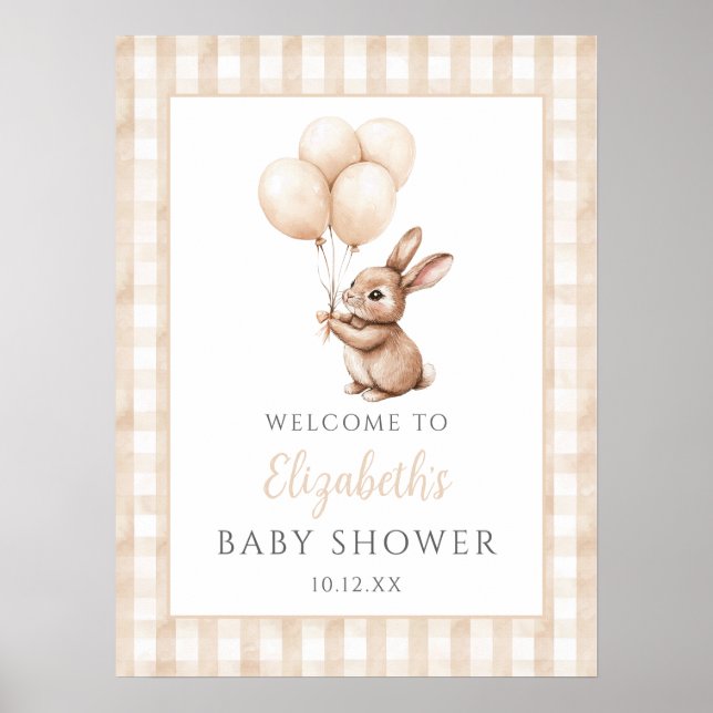 Affiche de bienvenue de Baby shower neutre de Litt (Devant)