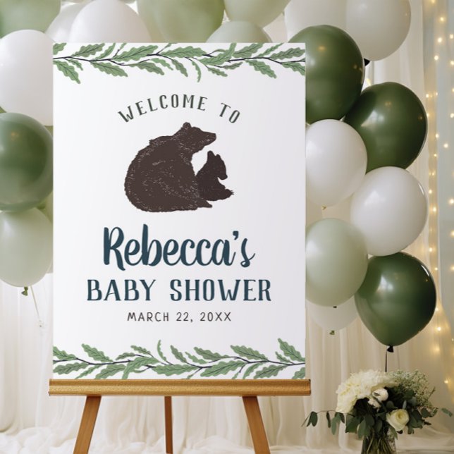Affiche de bienvenue de Baby shower rustique Littl (Créateur téléchargé)