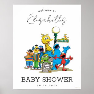 Affiche de bienvenue de Baby shower Sesame Street 