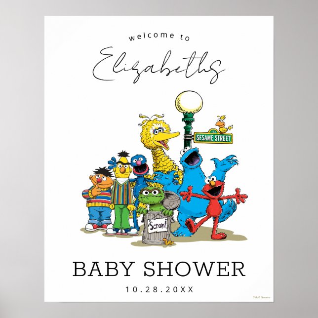 Affiche de bienvenue de Baby shower Sesame Street  (Devant)