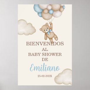 Affiche de bienvenue de Baby shower Teddy Bear en