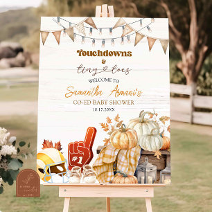Affiche de bienvenue de Baby shower Touchdown and