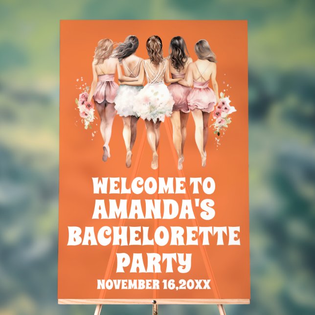 Affiche de bienvenue de Bachelorette Acrylique Ora (Neutre)