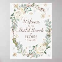 Affiche de bienvenue de brunch de la nuptiale d'hi
