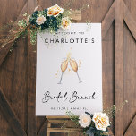 Affiche de bienvenue de Brunch nuptial moderne<br><div class="desc">Bienvenue à vos invités pour un brunch nuptial moderne avec notre "Affiche de bienvenue nuptiale moderne". Cette enseigne minimaliste est composée de calligraphie noir et blanc et d'un design chic de flûte de champagne, parfait pour une fête de printemps ou d'été. Il ajoutera une touche de sophistication à votre signe...</div>