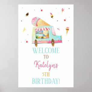 Affiche de bienvenue de camion à glace