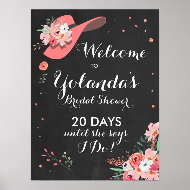 Affiche de bienvenue de douche nuptiale Derby Casq (Devant)