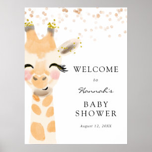 Affiche de bienvenue de douche pour bébés animaux